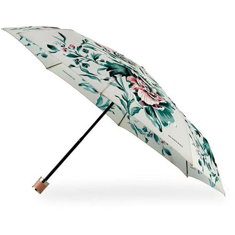 Burberry Trafalgar Peony Rose Print Folding Umbrella, Emerald